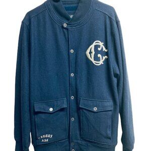 Crooks and Castles Navy Blue Embroidered Wool Jacket Large